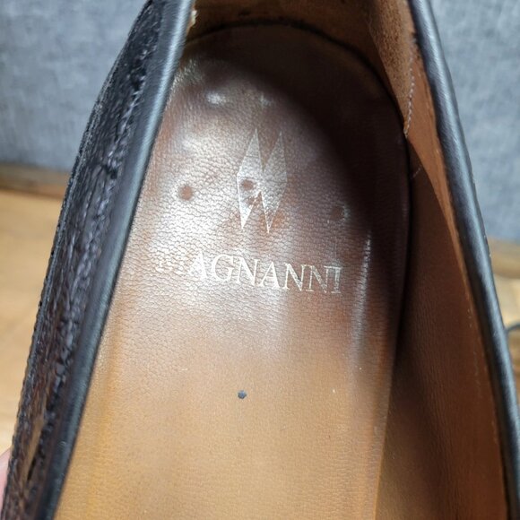 Magnanni Men's Size 9 M Black Genuine Ostrich Penny Loafers Made in Spain - Picture 12 of 13